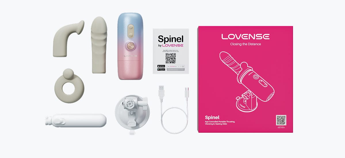 Lovense - Spinel App-controlled Portable Thrusting Vibrating Heating Dildo LOS1073 Durio.sg