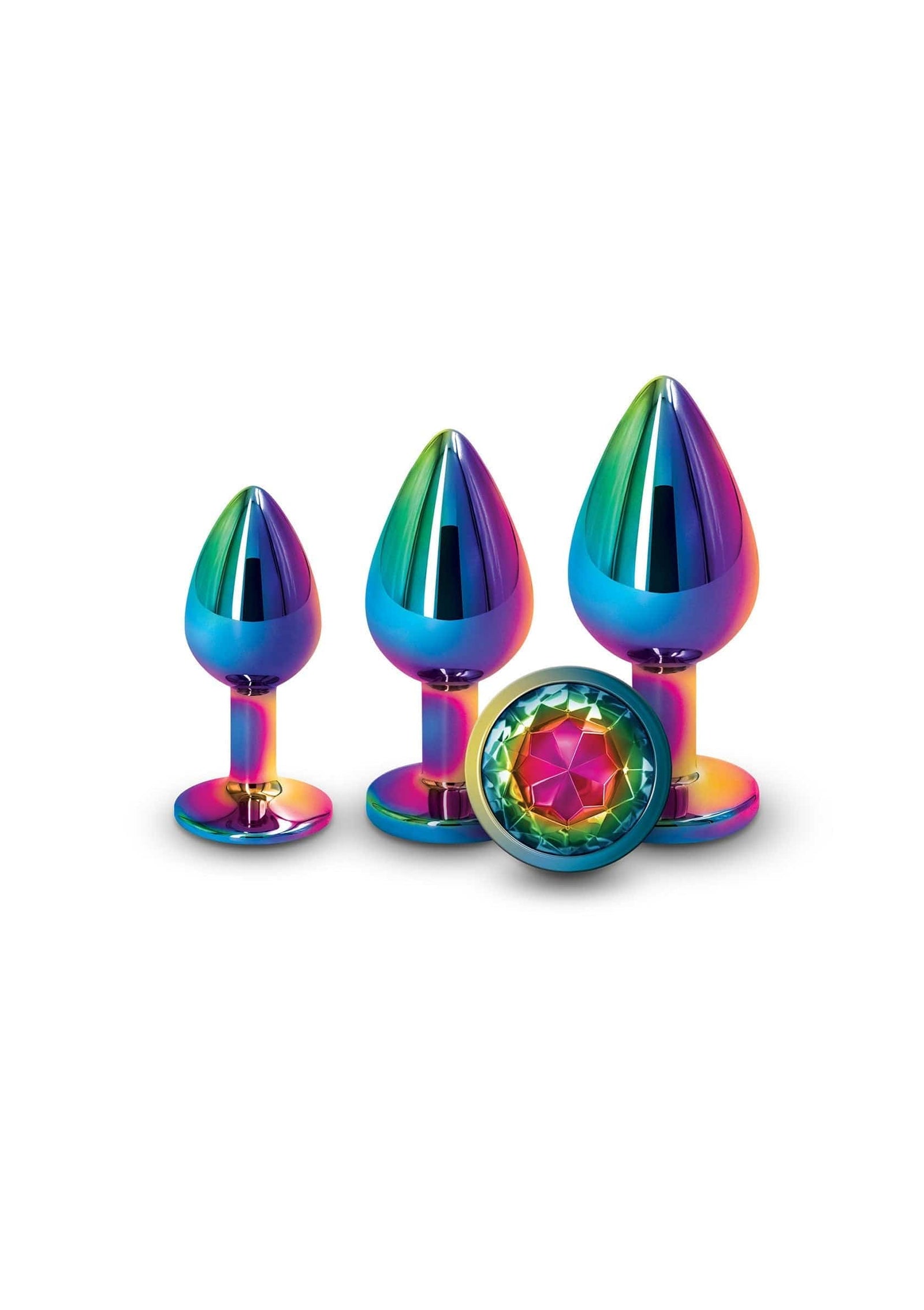 NS Novelties - Rear Assets Rainbow Gem Aluminium Anal Trainer Kit NS1176 Durio.sg