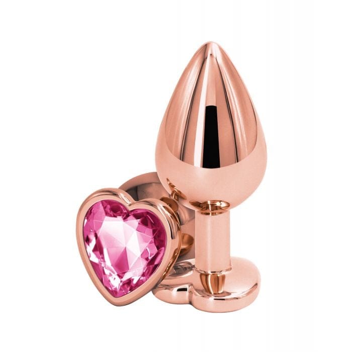 NS Novelties - Rear Assets Rose Gold Heart Aluminium Anal Plug (Pink) NS1177 Durio.sg