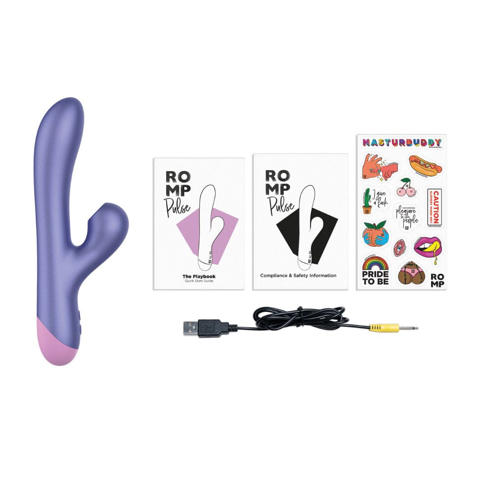 Romp - Pulse Suction Clitoral Air Stimulator Rabbit Vibrator (Purple) RM1029 Durio.sg