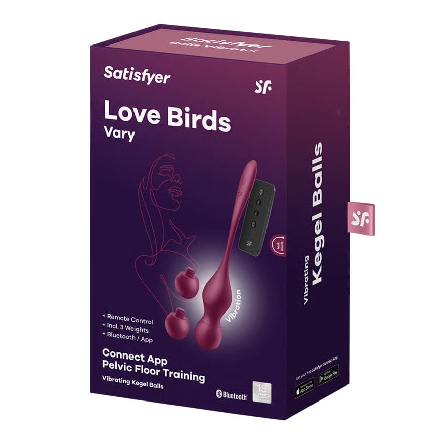 Satisfyer - Love Birds Vary App-Controlled Pelvic Training Kegel Balls (Berry) STF1306 Durio.sg