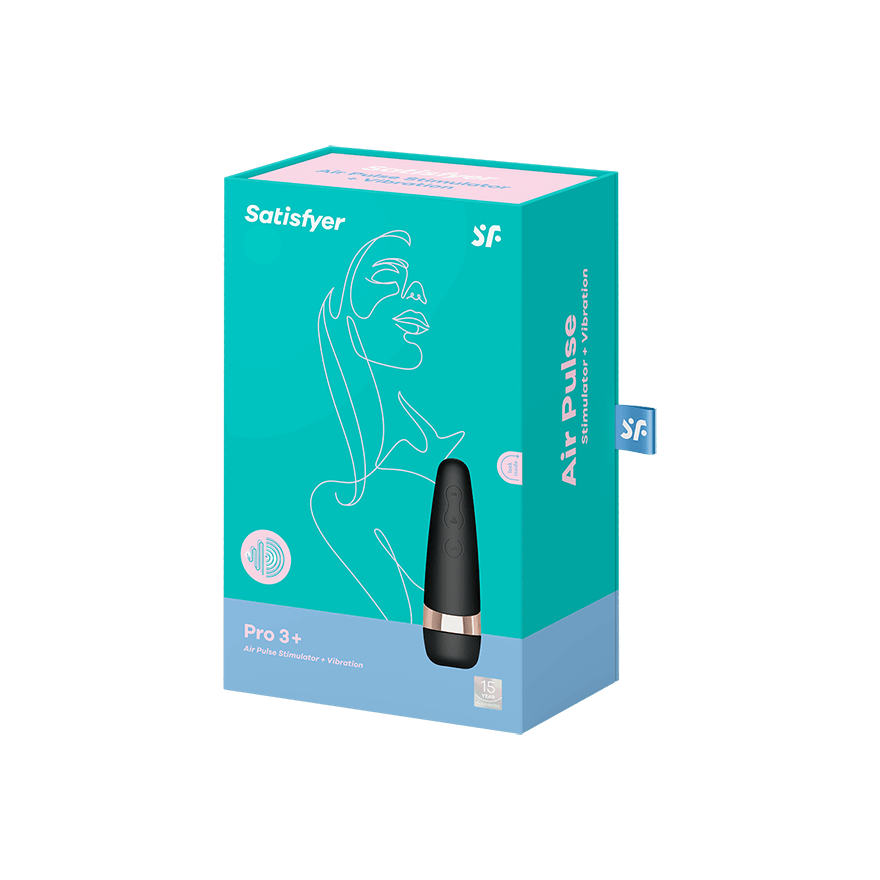 Satisfyer - Pro 3+ Air Pulse Vibration Clitoral Air Stimulator (Black) STF1049 Durio.sg