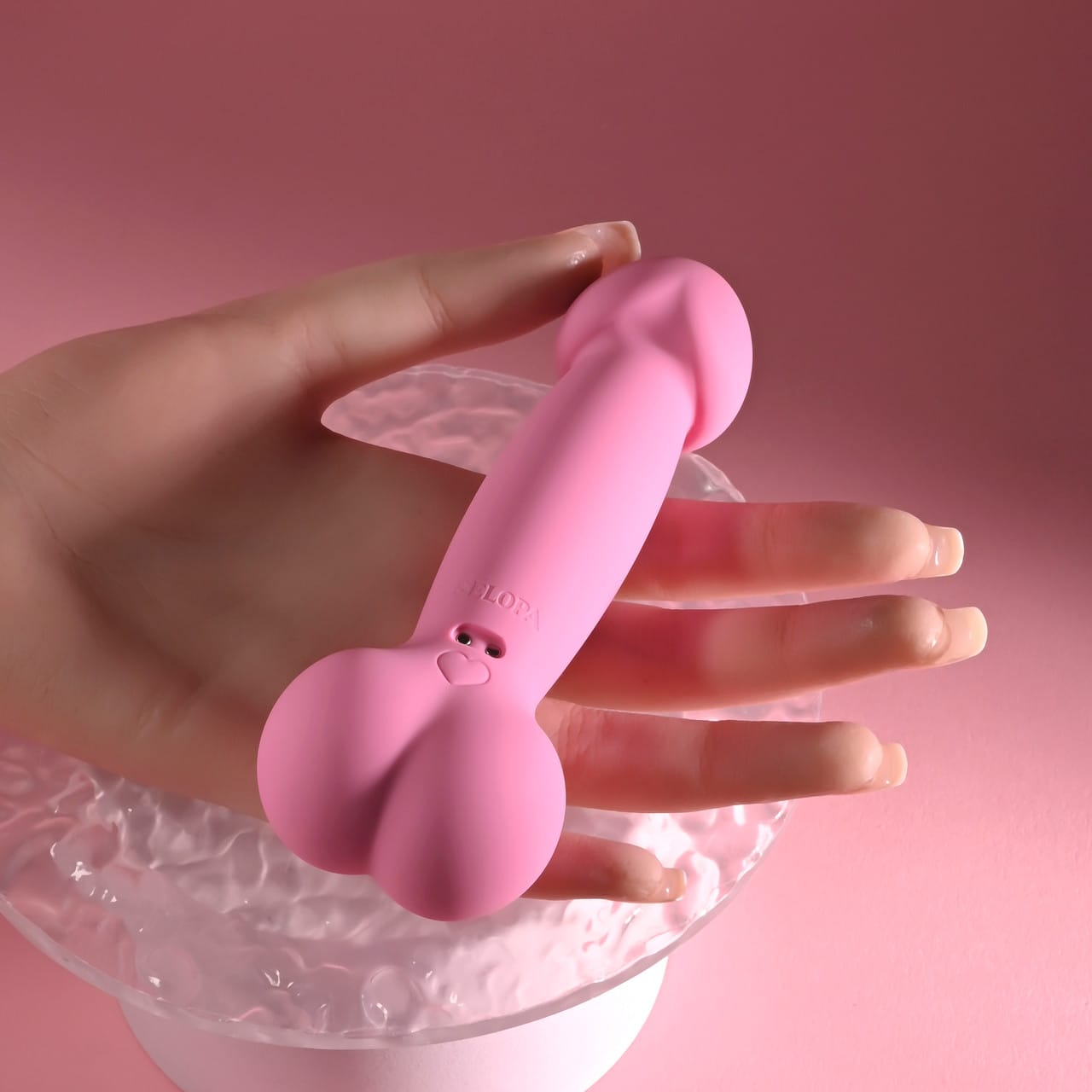 SELOPA - A Bit Nutty Rechargeable Realistic Dildo Vibrator (Pink) EV1223 Durio.sg