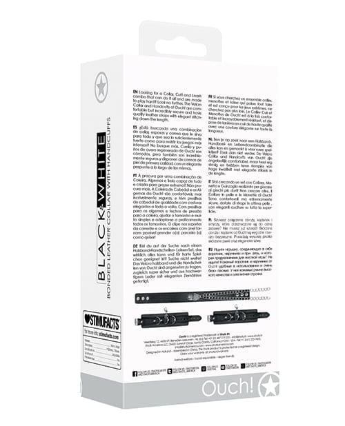Shots - Ouch Bonded Leather Collar with Hand Cuffs (Black) ST1086 Durio.sg
