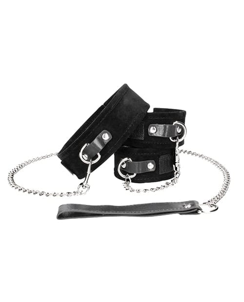 Shots - Ouch Hook-and-Loop Collar, Leash and Hand Cuff Set (Black) ST1088 Durio.sg