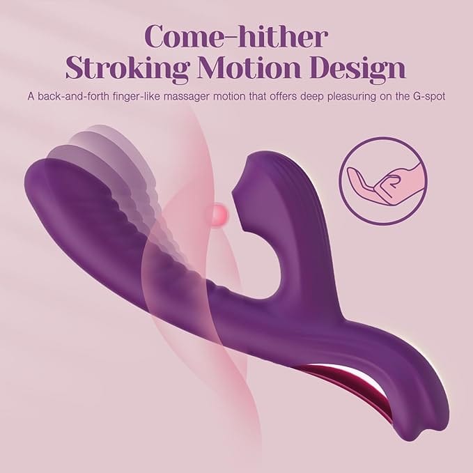 Tracy's Dog - BetaCome-Hither Rabbit Sucking Vibrator Clitoral Air Stimulator (Purple) TRD1030 Durio.sg