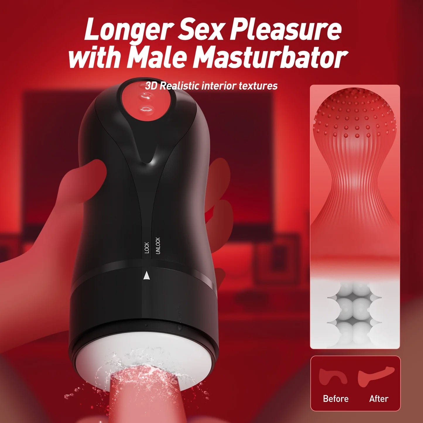 Tracy's Dog - Relip Swirling & Tightening Male Blowjob Masturbator (Black) TRD1035 Durio.sg