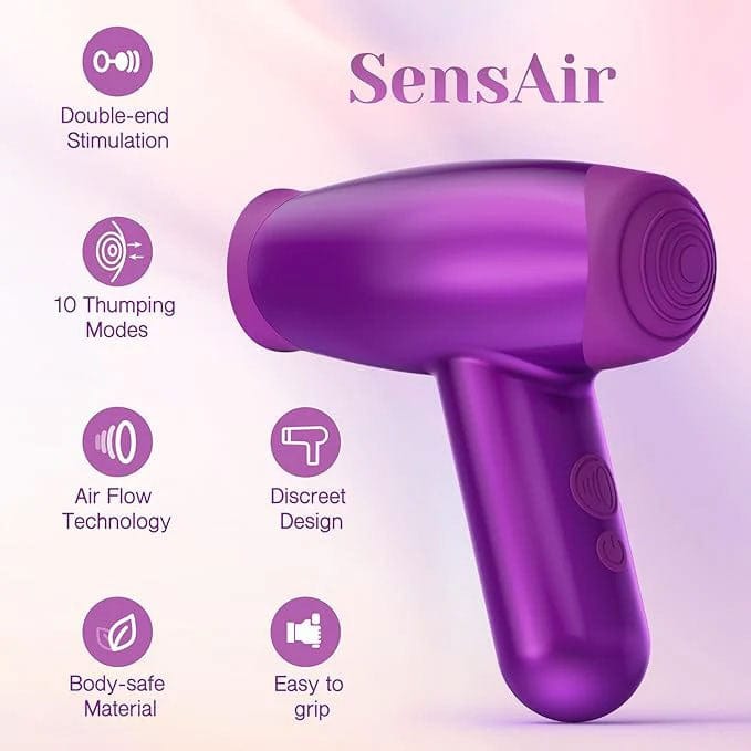 Tracy's Dog - Sens Air Clitoral Stimulator Sucking Thumping Vibrator (Purple) TRD1038 Durio.sg