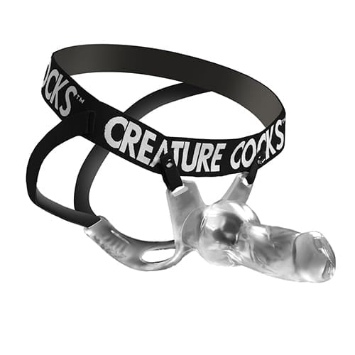 XR - Creature Cocks Snow Wolf Hollow Strap On with Harness (Clear) XR1098 Durio.sg