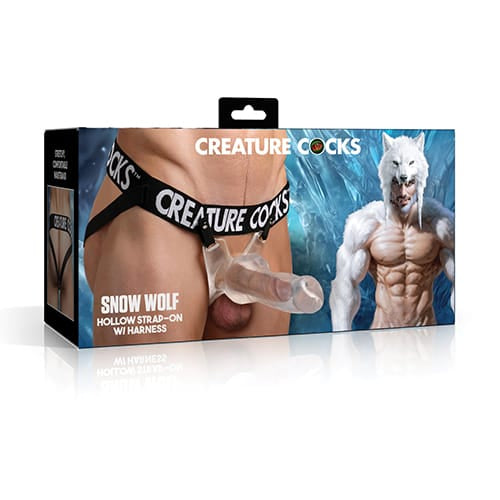 XR - Creature Cocks Snow Wolf Hollow Strap On with Harness (Clear) XR1098 Durio.sg