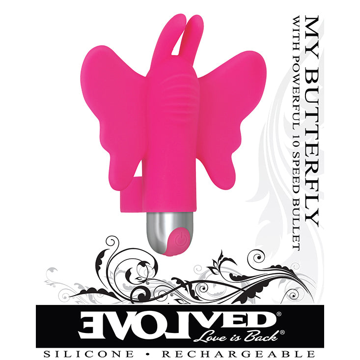 Evolved - เครื่องสั่นนิ้วซิลิโคน My Butterfly Bullet (สีชมพู)