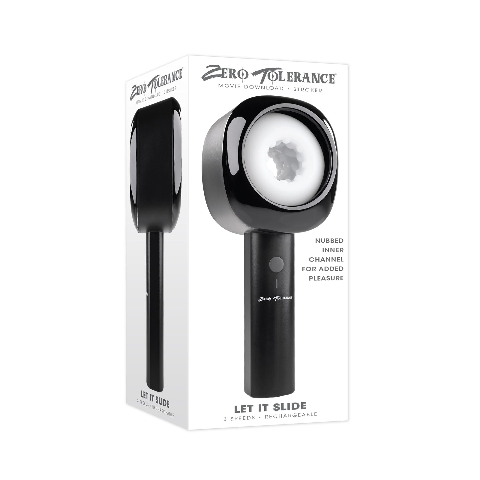 Zero Tolerance - Let It Slide เครื่องสั่นแบบ Nubbed Stroker แบบชาร์จไฟได้ (สีดำ)