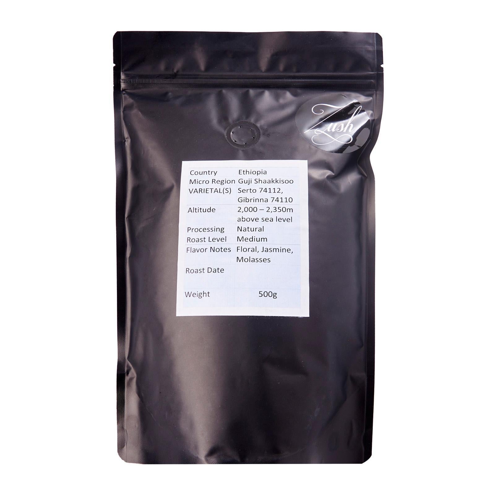 ZUSH Coffee - Specialty Coffee Beans , 100% Arabica, Batch Roasted. ETHIOPIA GUJI SHAAKKISOO