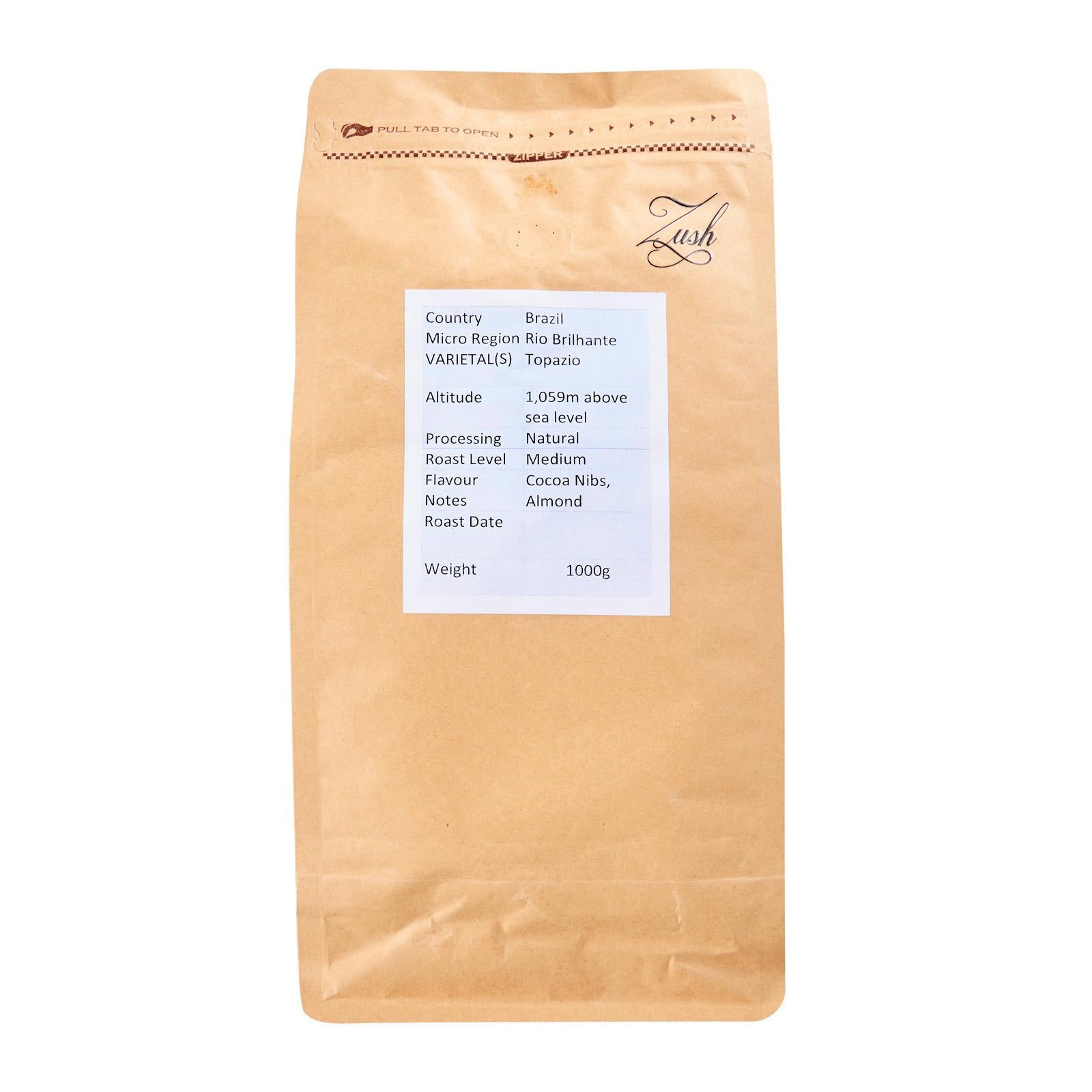 ZUSH Coffee - Specialty Coffee Beans , 100% Arabica, Batch Roasted. BRAZIL RIO BRILHANTE