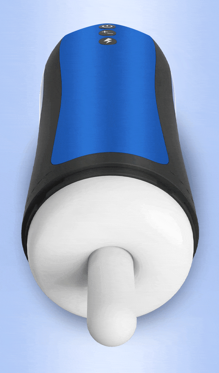 MyToys - MyThruster Thursting Vibrating Masturbation Cup (Blue) - Masturbator Soft Stroker (Vibration) Rechargeable Durio.sg