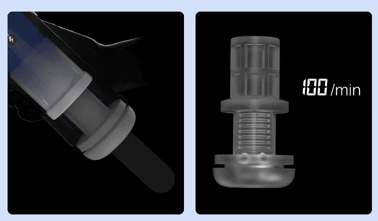 MyToys - MyThruster Thursting Vibrating Masturbation Cup (Blue) - Masturbator Soft Stroker (Vibration) Rechargeable Durio.sg