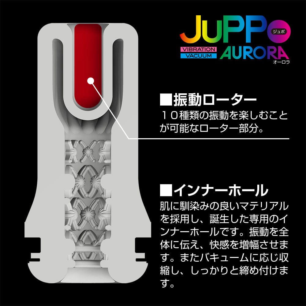 T-Best - Juppo Aurora Vibration Vaccuum Stroker Masturbator (Black) TB1012 CherryAffairs