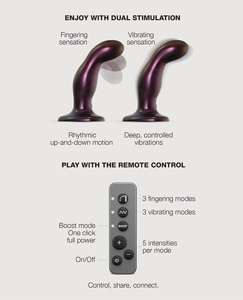 Strap On Me - Fingering and Vibrating Rechargeable Dildo (Purple) SOM1001 Durio.sg