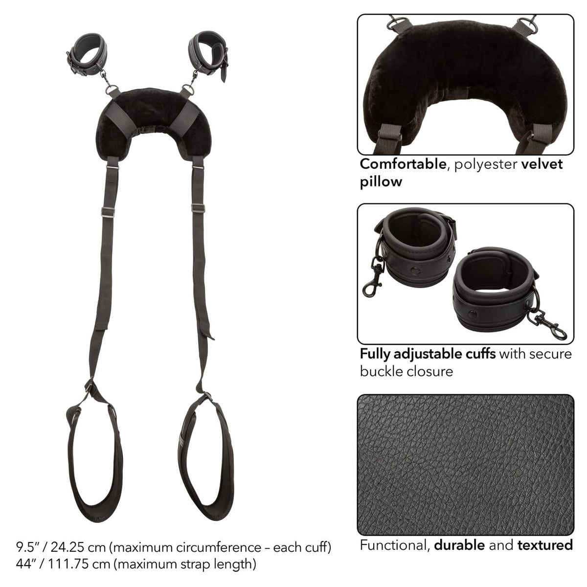 CalExotics - Nocturnal Positioning Strap with Pillow (Black) CE2164 Durio.sg