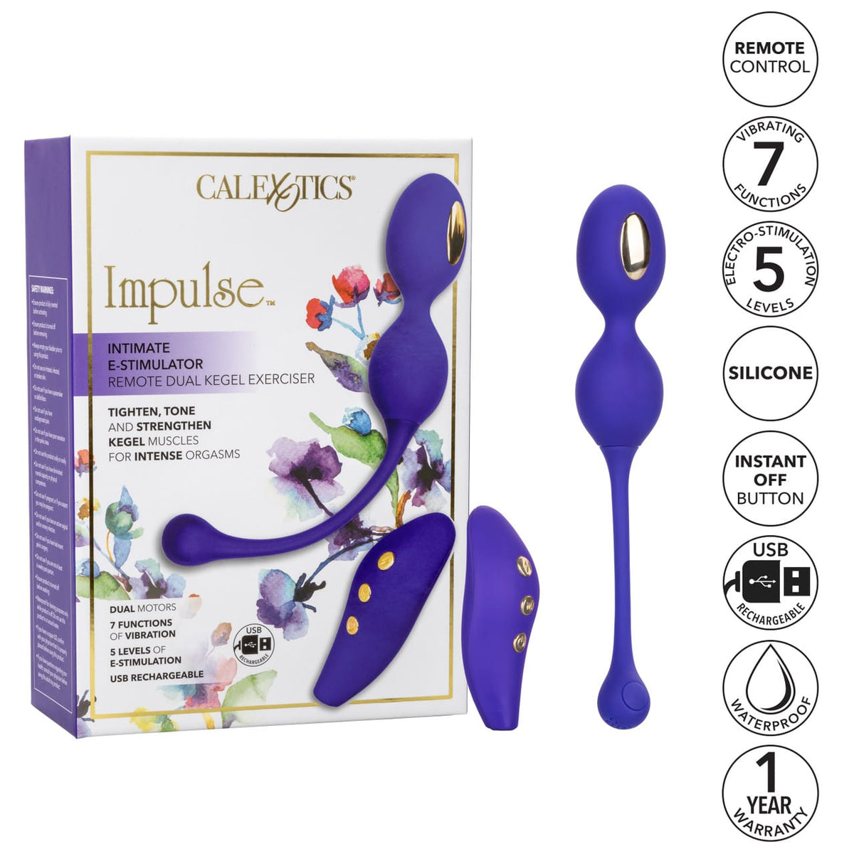 CalExotics - Impulse Remote Dual Kegel eStim Pelvic Floor Exerciser CE2157 Durio.sg