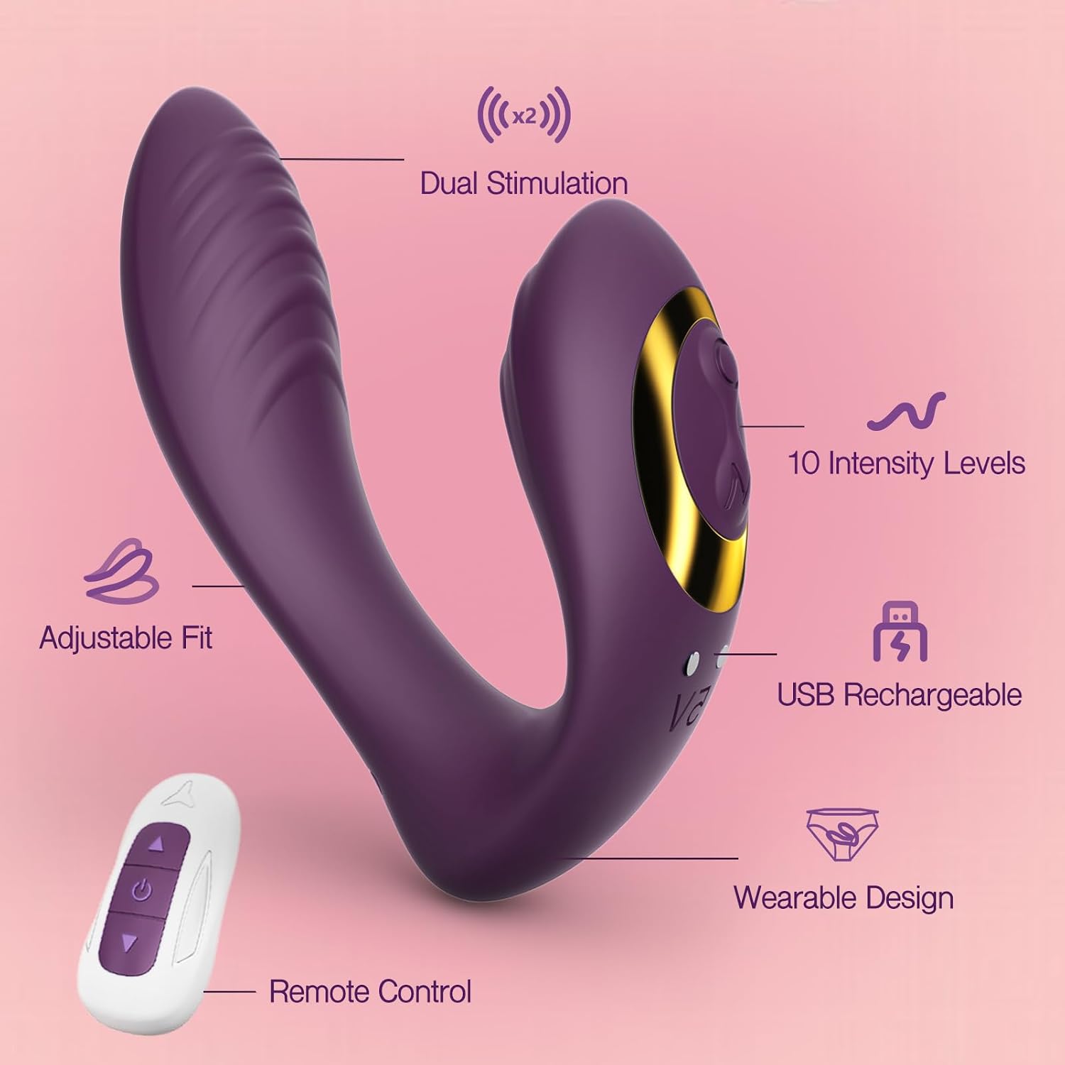 Tracy's Dog - OG Dual-Vibe Remote Control Wearable G-Spot & Clitoral Vibrator (Purple)