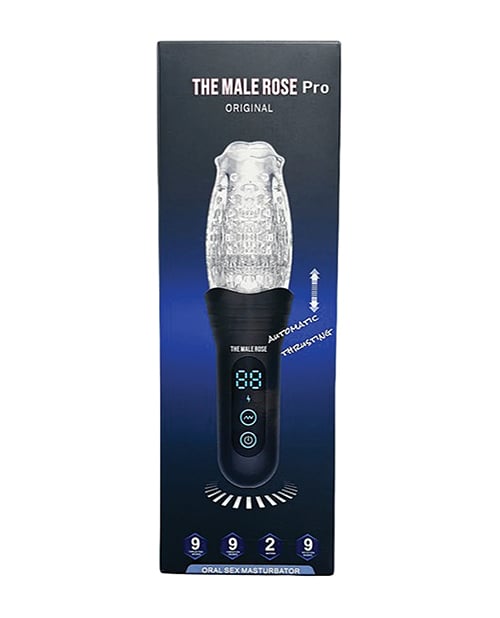 The Male Rose - Pro Thrusting, Rotating &amp; Vibrating 3D Masturbator (Black) - Black