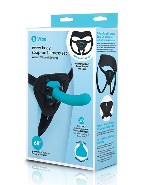 B-Vibe - Every Body Strap-On Harness &amp; Silicone Dildo Set (Beige) - Beige / 15.2 cm