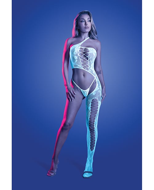 Fantasy Lingerie - Lights Get Low Floral Bodystocking &amp; Panty (White) - White / One Size