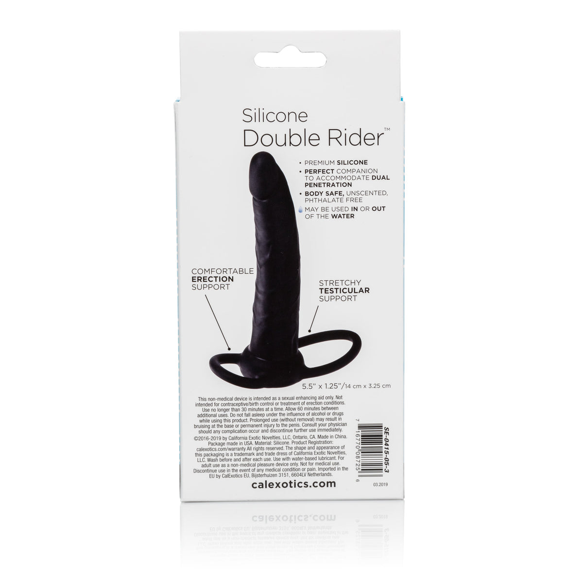 CalExotics - Double Rider Silicone Cock Ring (Black) - Black