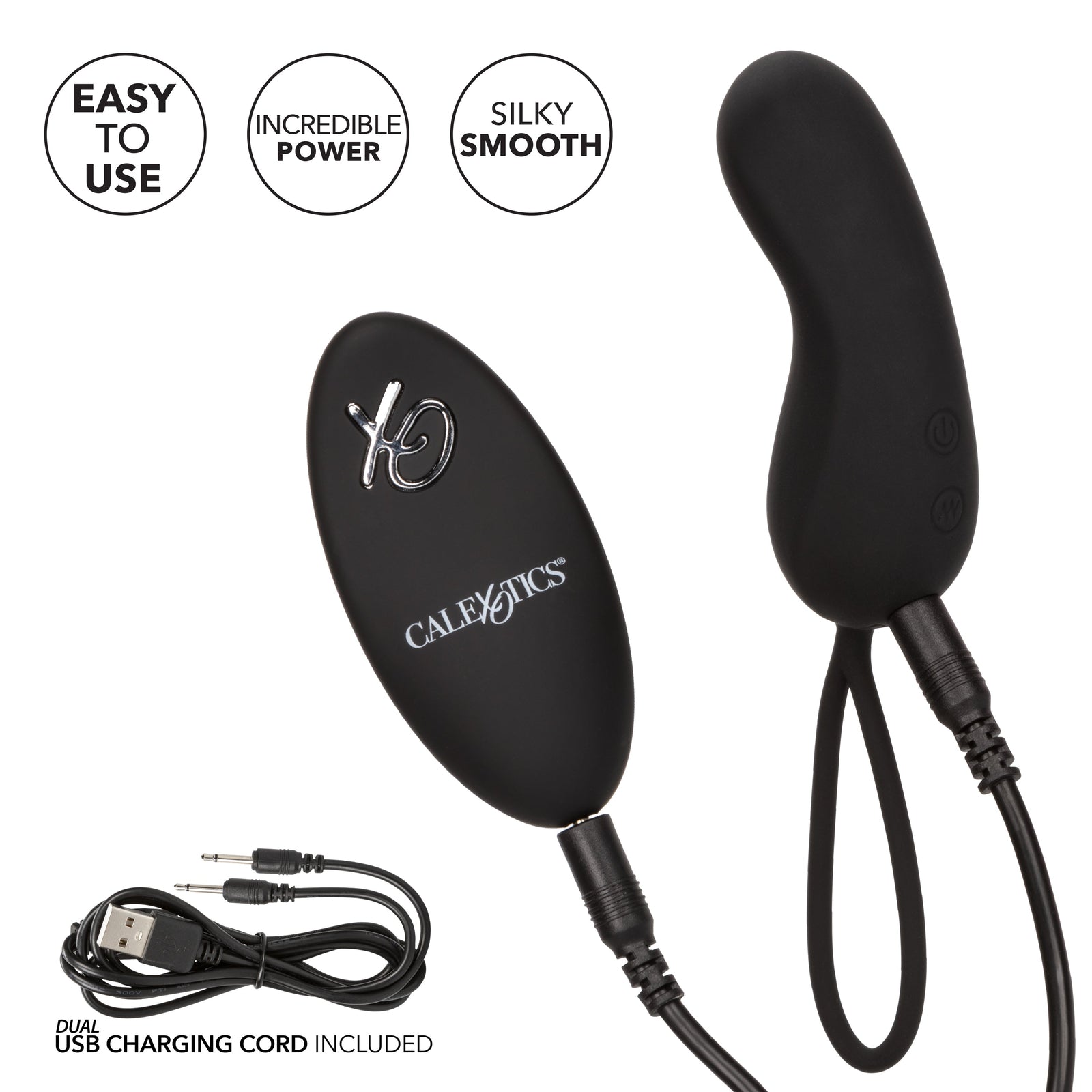 CalExotics - Remote-Control Rechargeable G-Spot Vibrator (Black) - Black