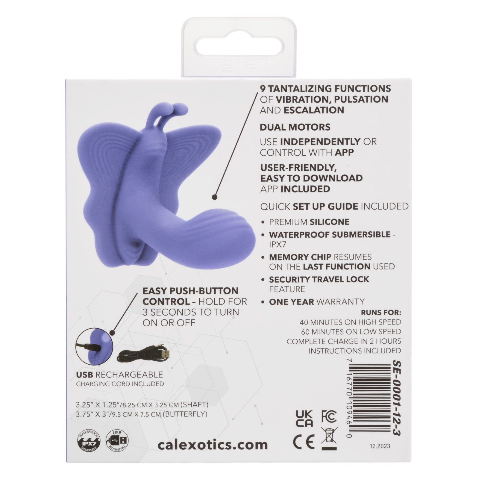 CalExotics - Connect Venus Butterfly Couples Vibrator (Purple) - Purple