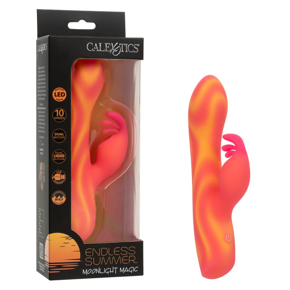 CalExotics - Endless Summer Moonlight Magic Rechargeable Rabbit Vibrator (Orange) CE2149 Durio.sg