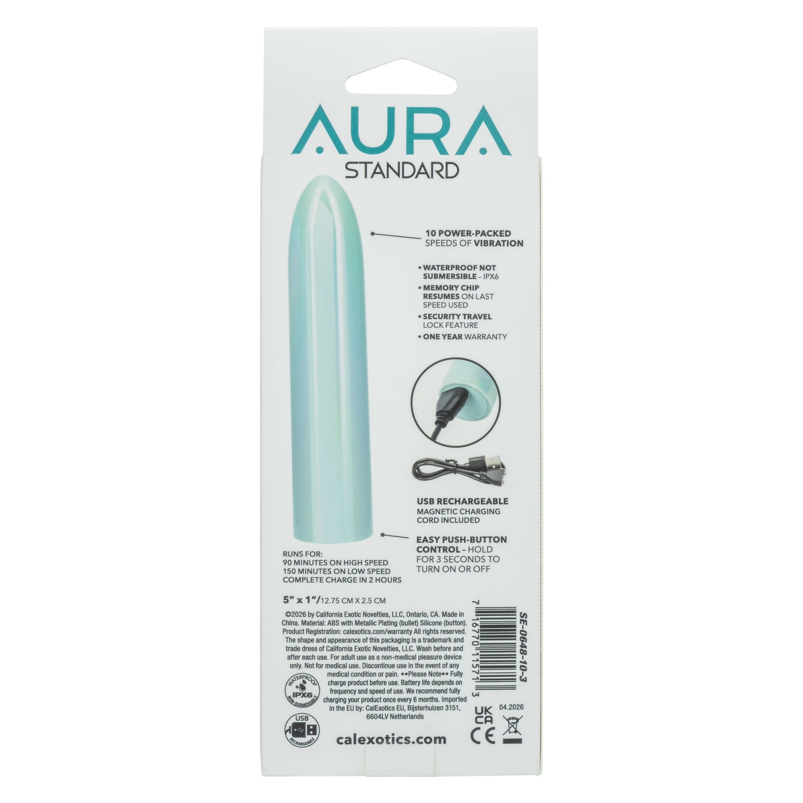 CalExotics - Aura Standard Bullet Vibrator (Blue) - Blue