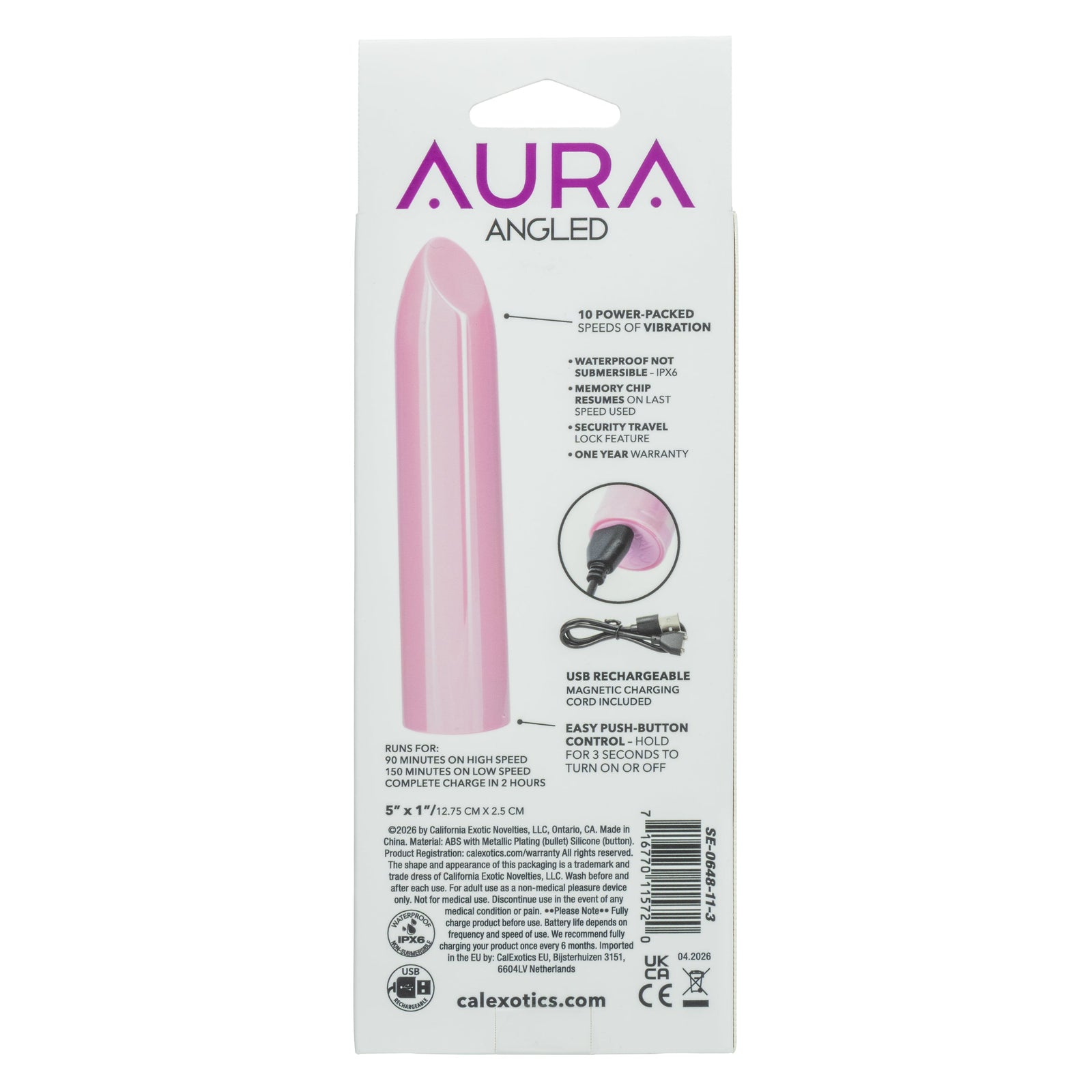 CalExotics - Aura Angled Bullet Vibrator (Pink) - Pink
