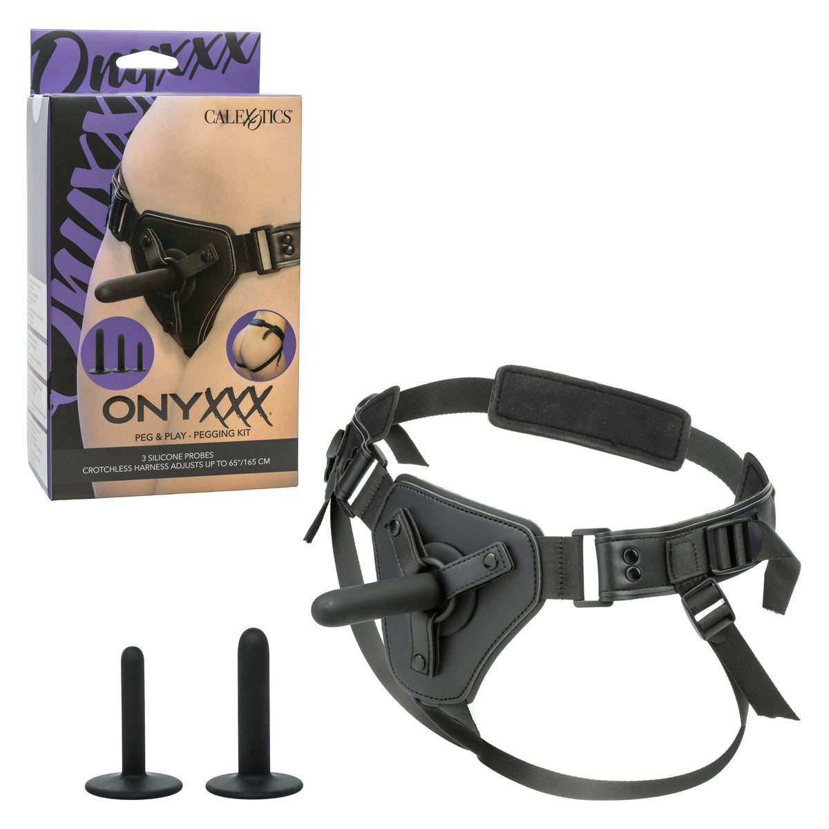 CalExotics - Onyxxx Peg &amp; Play Silicone Pegging Kit (Black) - Black