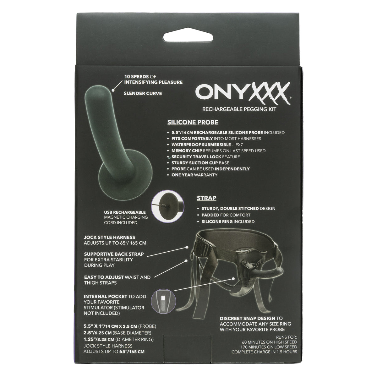 CalExotics - Onyxxx Rechargeable Vibrating Pegging Kit (Black) - Black