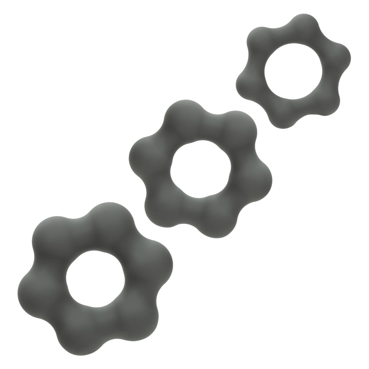 CalExotics - Alpha 3-Ring Endurance Cock Ring Set (Grey) - Grey