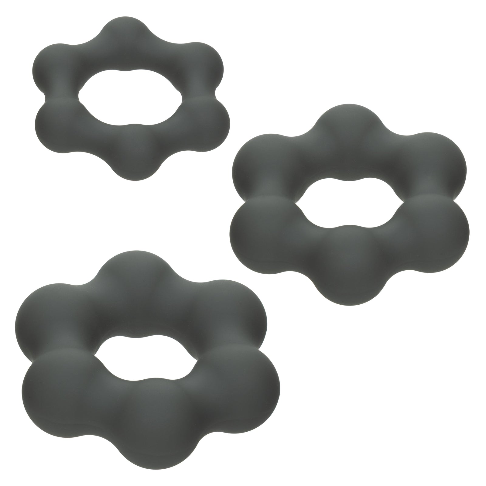 CalExotics - Alpha 3-Ring Endurance Cock Ring Set (Grey) - Grey