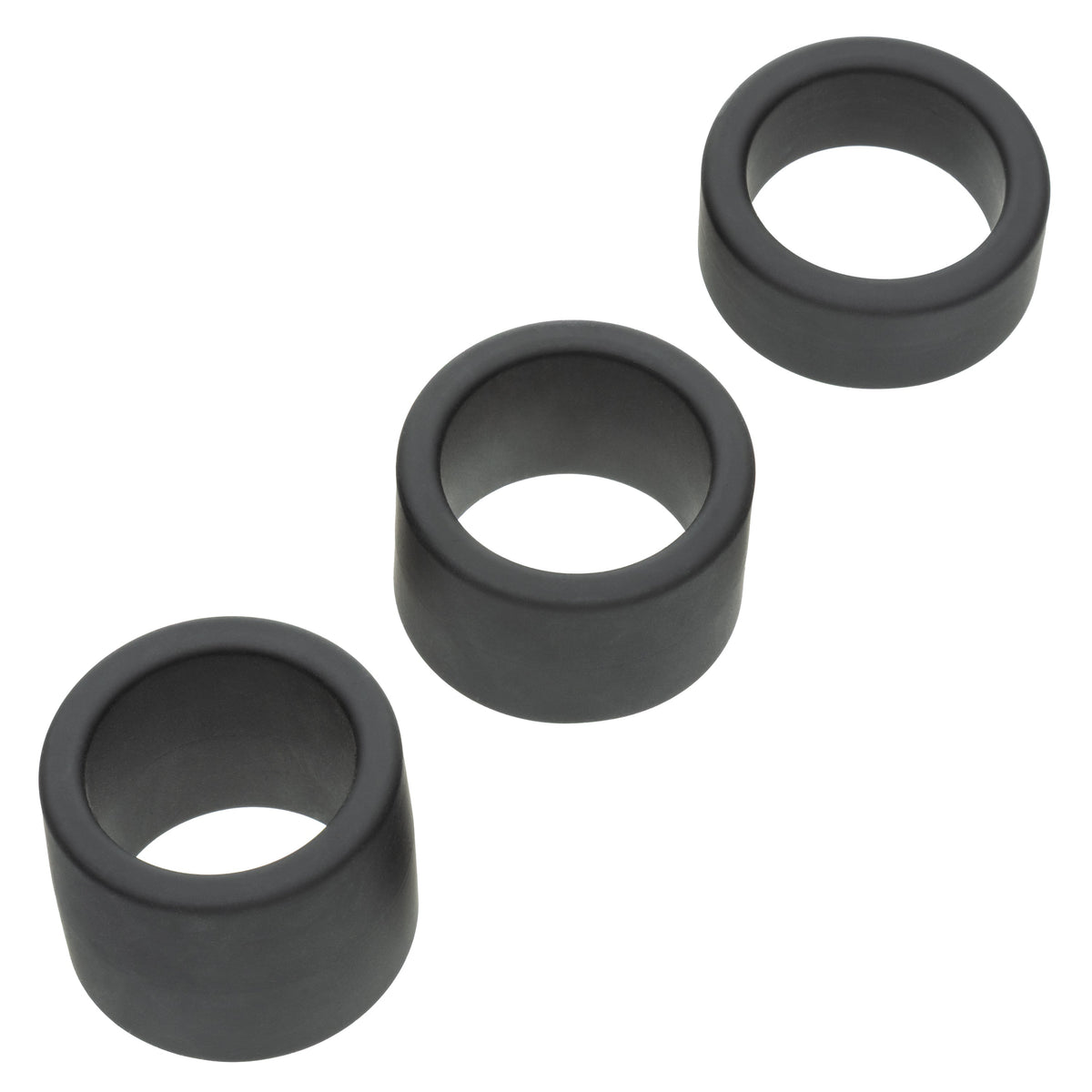 CalExotics - Alpha 3-Ring Stamina Cock Ring Set (Black) - Black