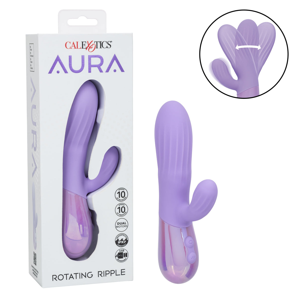 CalExotics - Aura Rotating G-Spot &amp; Clitoral Vibrator (Purple) - Purple