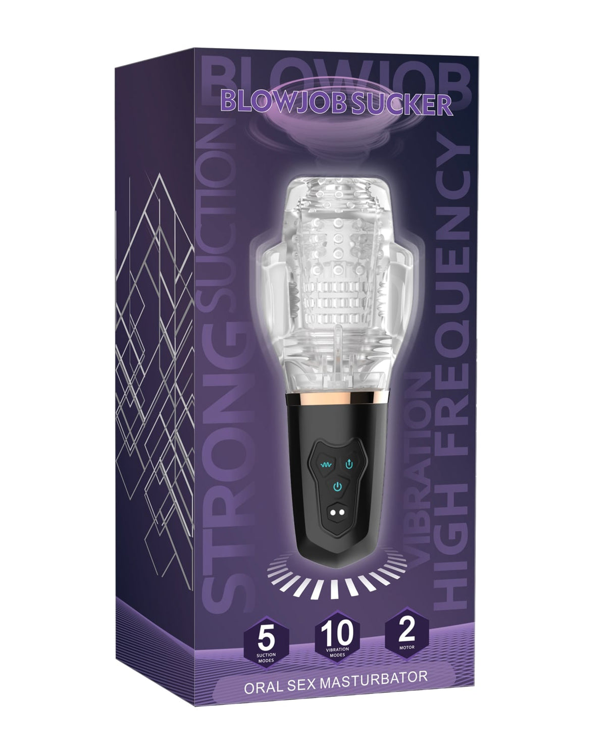 Secwell - Sucking &amp; Vibrating Oral Masturbator (Black) - Black