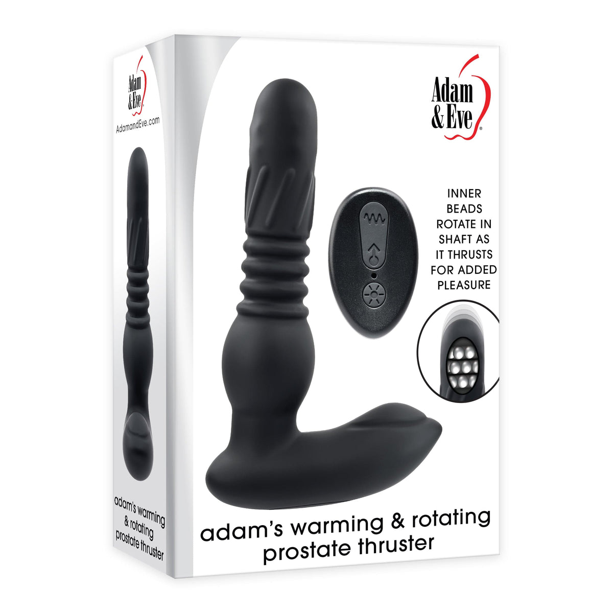Adam &amp; Eve - Adam&#39;s Remote Warming and Rotating Prostate Thruster Massager (Black) -  Prostate Massager (Vibration) Rechargeable  Durio.sg