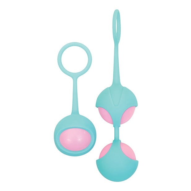 Adam & Eve - Eve's Kegel Training Set (Pink/Teal) -  Kegel Balls (Non Vibration)  Durio.sg