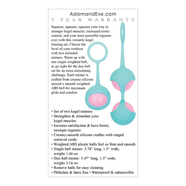 Adam & Eve - Eve's Kegel Training Set (Pink/Teal) -  Kegel Balls (Non Vibration)  Durio.sg