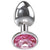 Adam & Eve - Pink Gem Aluminium Anal Plug Medium (Silver) -  Metal Anal Plug (Non Vibration)  Durio.sg
