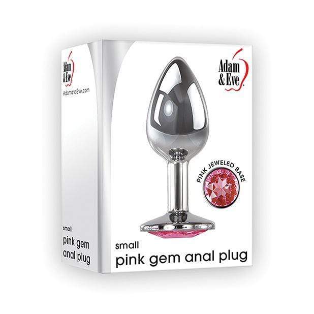 Adam &amp; Eve - Pink Gem Anal Plug Small (Silver) -  Metal Anal Plug (Non Vibration)  Durio.sg