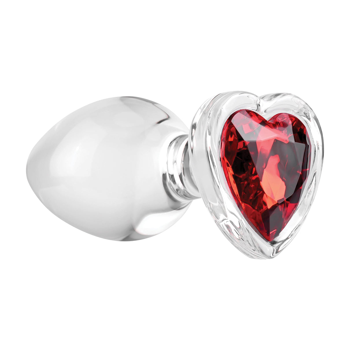 Adam &amp; Eve - Red Heart Gem Glass Anal Plug -  Glass Anal Plug (Non Vibration)  Durio.sg