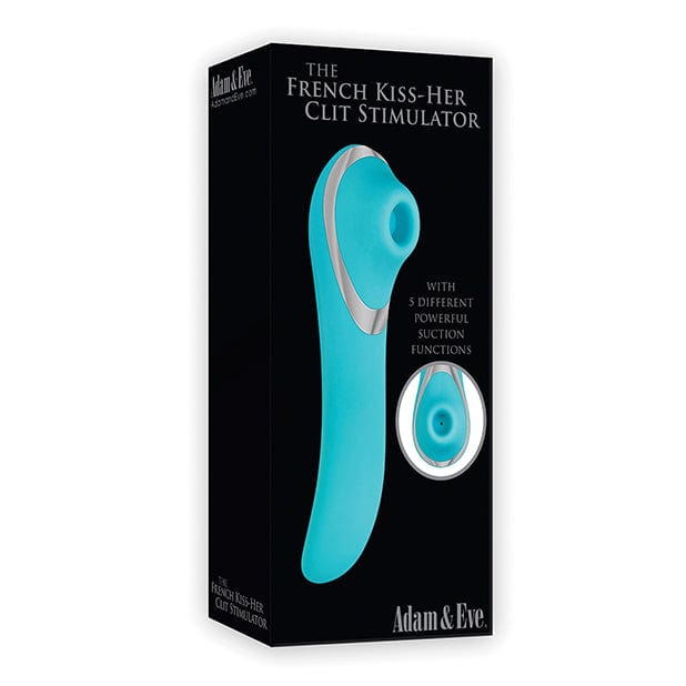 Adam &amp; Eve - The French Kiss Her Suction Clitoral Stimulator (Teal) -  Clit Massager (Vibration) Rechargeable  Durio.sg