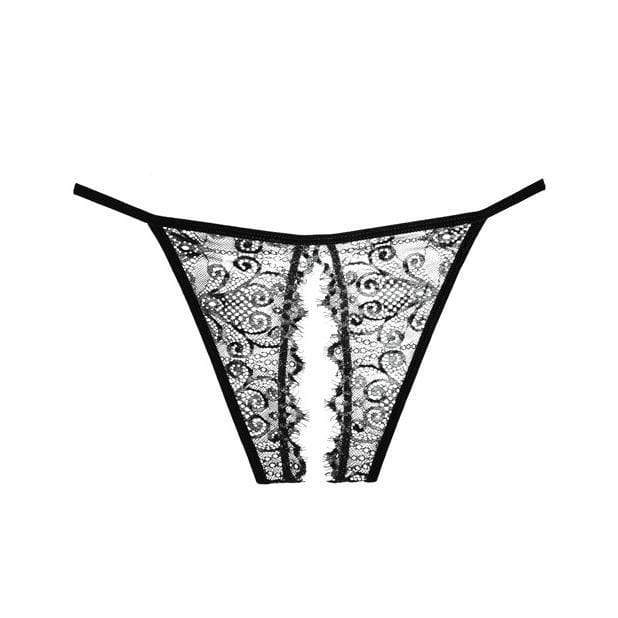 Allure Lingerie - Adore Lace Enchanted Belle Panty O/S (Black) -  Crotchless Panties  Durio.sg