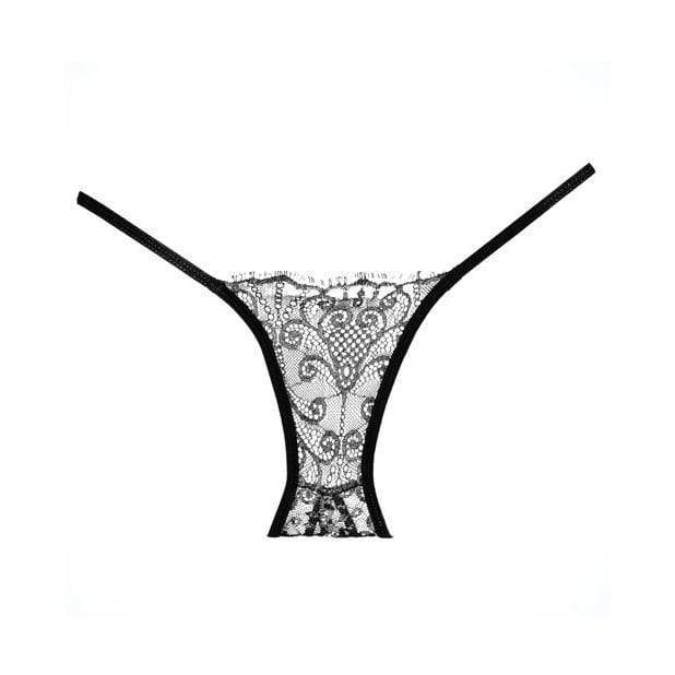 Allure Lingerie - Adore Lace Enchanted Belle Panty O/S (Black) -  Crotchless Panties  Durio.sg